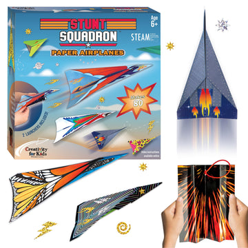 Creativity for Kids Stunt Squadron Fold & Launch Paper Airplanes: Create 80 Paper Airplanes, STEM Science Kit for Kids, Paper Ai