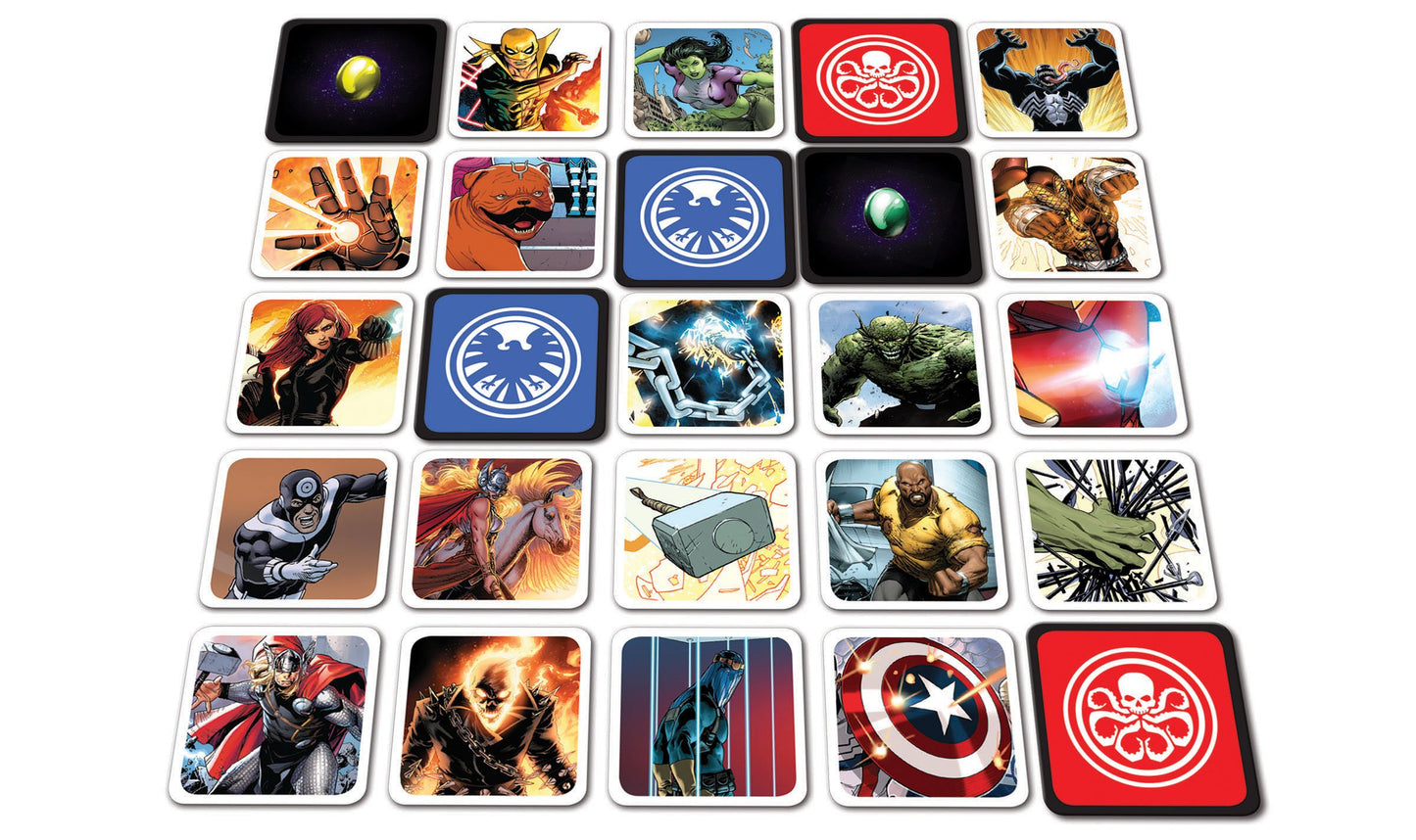 USAopoly Marvel Codenames Board Game - Fun Family Game, Multi-Colored, Model CE011-000