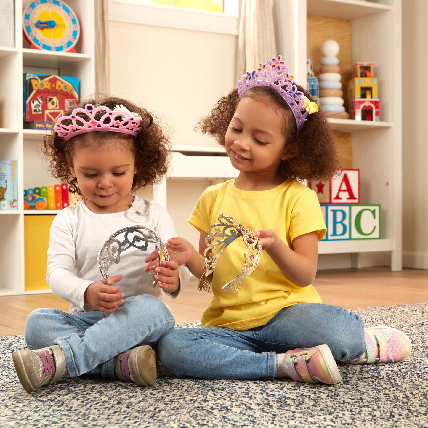 Melissa & Doug Dress-Up Tiaras For Costume Role Play (4 Pcs),Pink, Purple, Silver, Gold