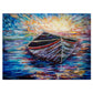 Americanflat 500 Piece Boat Puzzle, 18X24 Inches, Wooden Boat At Sunrise By Olena Art