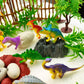 MOMOONNON 56 Pcs Dinosaurs Cake Decorations Set - Ho Scale Trees & Toys, Multi-Color, PVC - Perfect for Kids' Parties & Cake Toppers