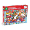 Mudpuppy Christmas Market - 64 Piece Search & Find Jigsaw Puzzle Featuring Festive Critters Shopping Around The Christmas Market