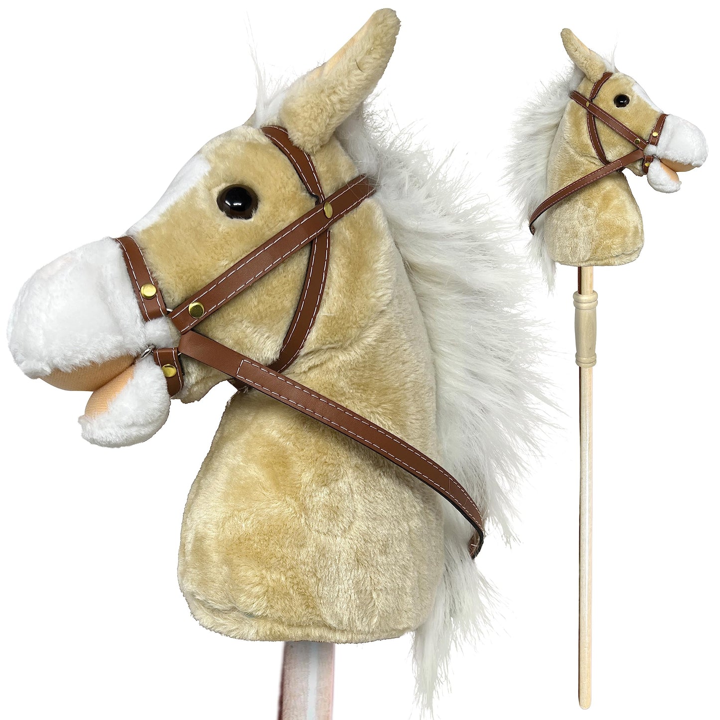 Nature Bound Stick Horse | Plush Handcrafted Hobby Horse Provides Fun Pretend Play For Toddlers & Preschoolers | Handsewn Head, Sturdy Wood Stick, Plus Neighing & Clip-Clop Sounds