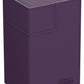 Ultimate Guard Flip 'N' Tray 80+, Deck Case For 80 Double-Sleeved Tcg Cards + Dice Tray, Purple/Grey, Independent Magnetic Closure & Microfiber Lining