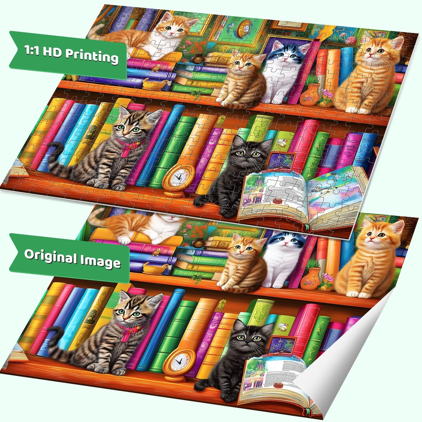 300 Piece Puzzles for mature-themeds Jigsaw Puzzles 300 Pieces Cat Aniamls Puzzle 300 Pieces mature-themed Jigsaw Puzzle Games Funny Puzzles for mature-themed Kids Senior Challenging Family Games Gift Toy