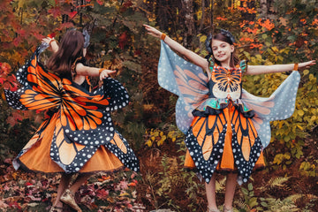 ReliBeauty Butterfly Costume for Girls Monarch Dress up Kids Toddler with Wings & Headband Halloween  140