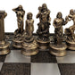 HPL Greek Mythology Chess Set - Zeus vs Poseidon - 17" Bronze Color Board - Pewter & Resin Pieces