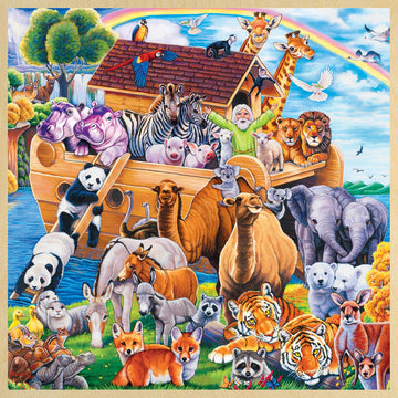 Masterpieces 48 Piece Fun Facts Jigsaw Puzzle For Kids - Noah’S Ark Wood Puzzle - 12'X12'