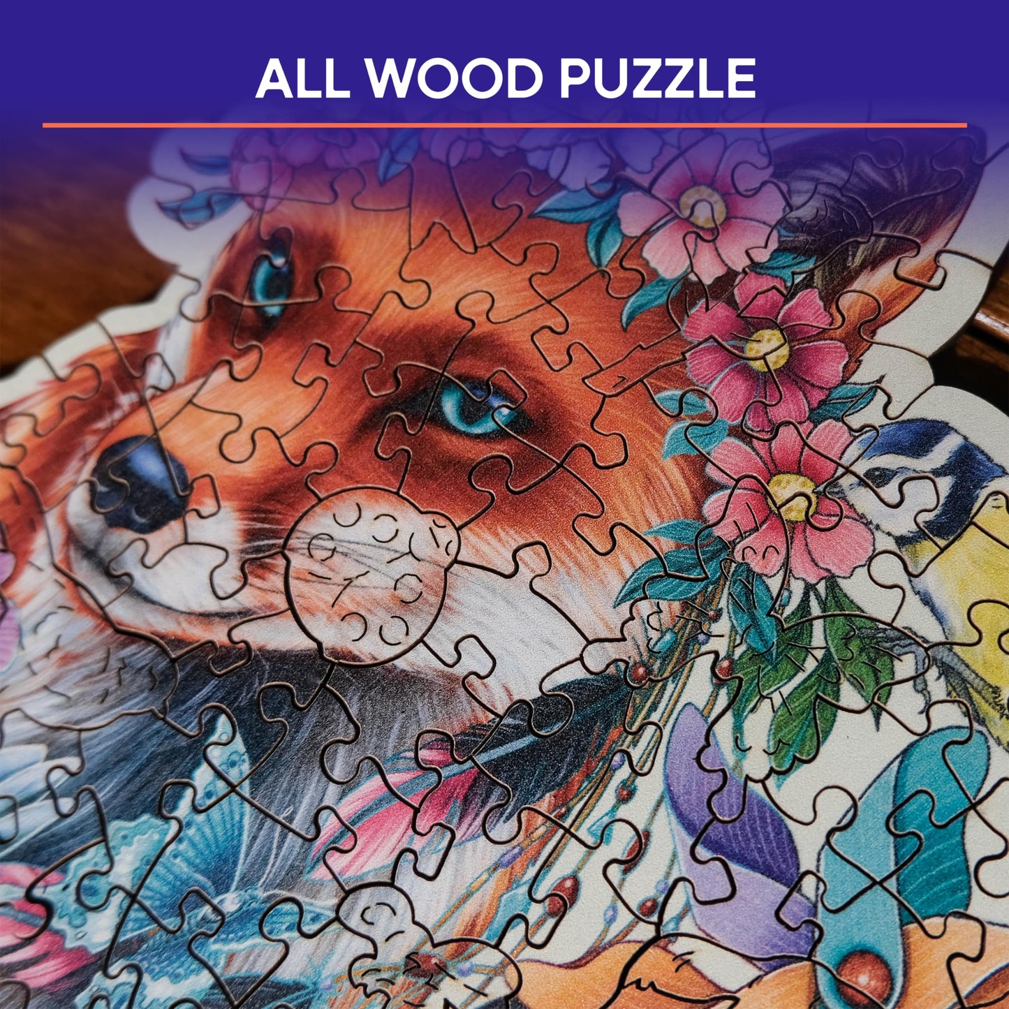Ravensburger Colorful Fox 150 Piece Wooden Jigsaw Puzzle - 17512 - For Adults And Kids For Age 10 Years Up