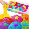 sikmcle Play Sand Kit with Sensory Bin Toy, 8 lb of 7 Colored Magic Sand for Kids Age 3-8, Transparent, Model YJXSAND