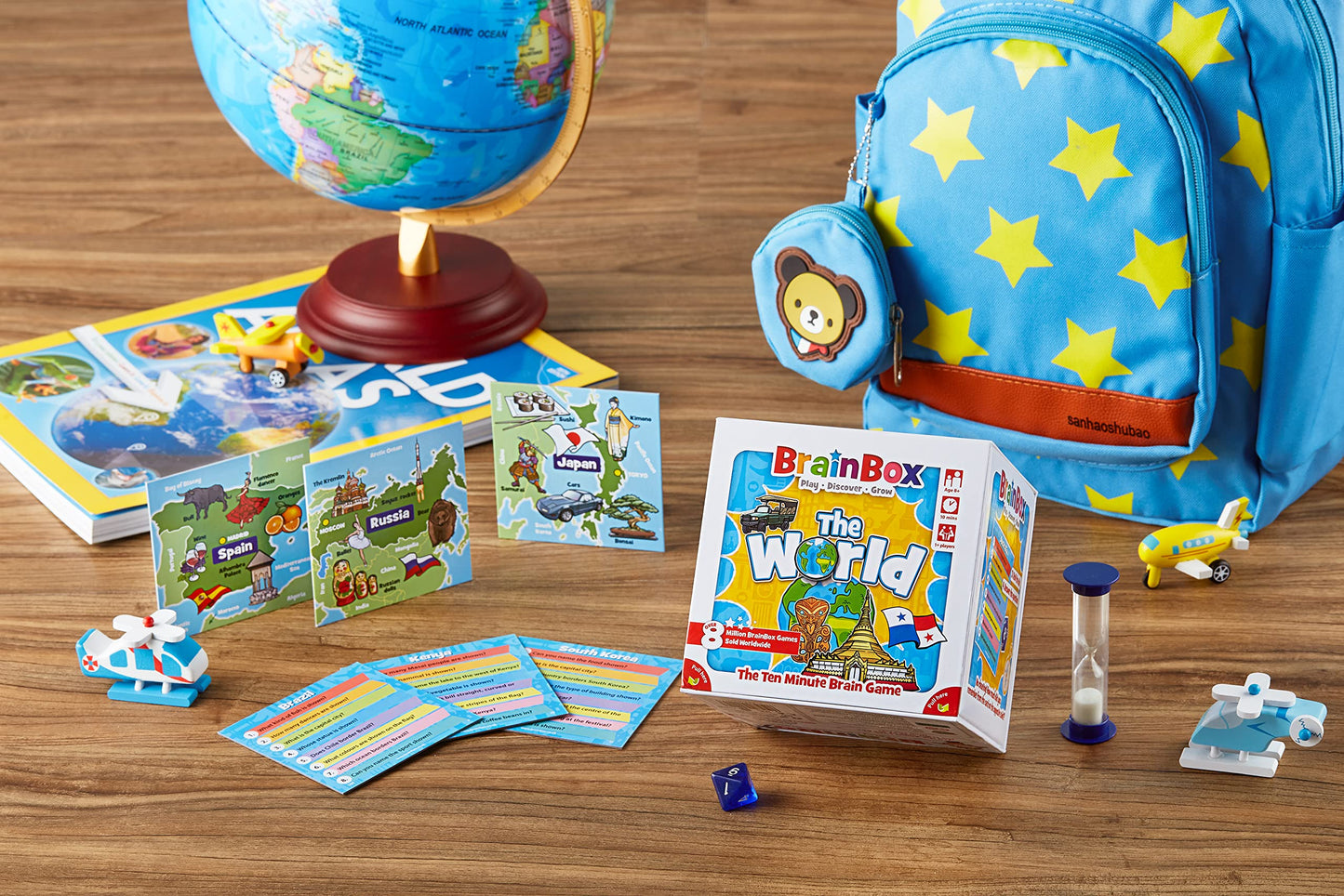Brainbox The World Card Game - Memory & Observation Game, Educational Global Adventure, Family-Friendly Trivia Game For Kids & Adults, Ages 8+, 1+ Players, 10 Min Playtime, Made By Green Board Games