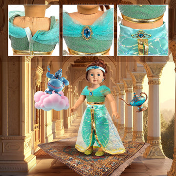 18 Inch Doll Clothes And Accessories - 6Pcs Different Princess Costume Dress