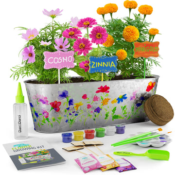 Paint & Plant Flower Growing Kit For Kids - Best Birthday Crafts Gifts For Girls & Boys Age 5 6 7 8-12 Year Old Girl Gift Ideas 