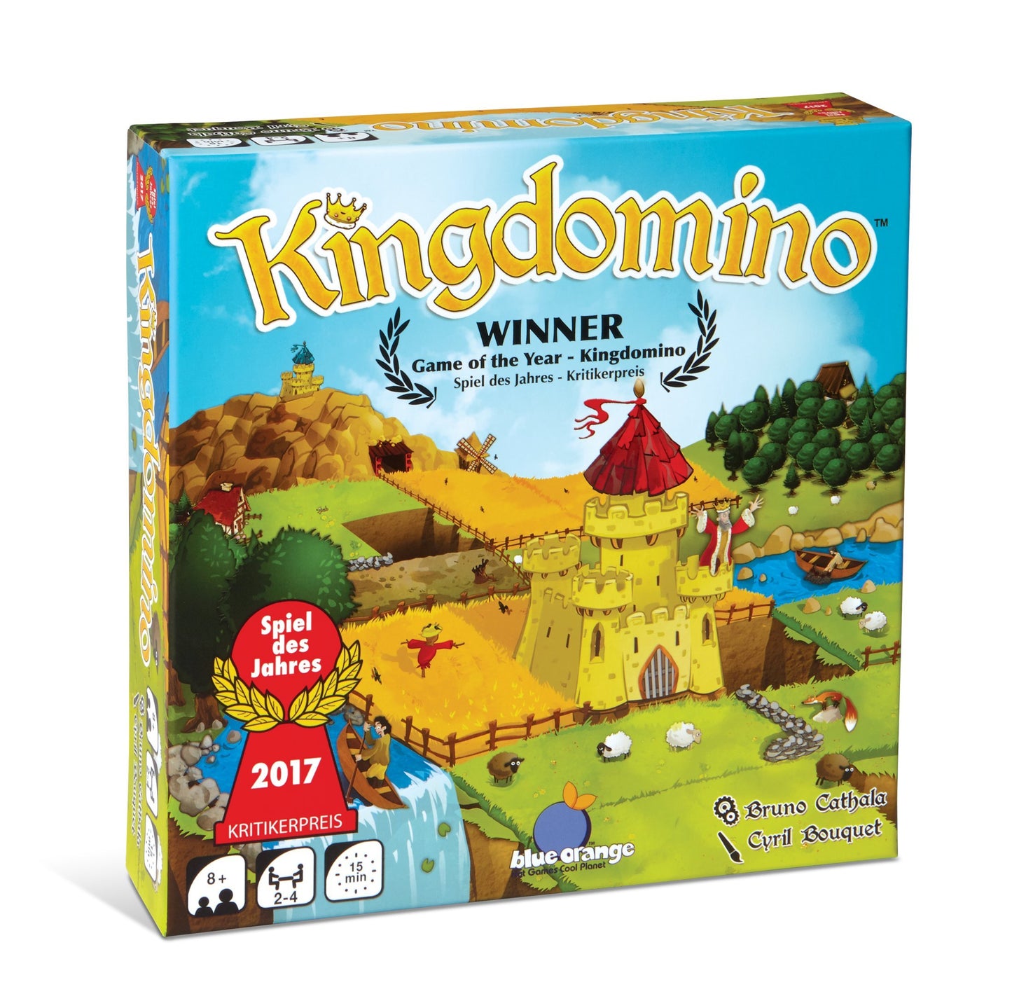 Blue Orange Kingdomino Board Game - Award Winning Family Strategy Game for 2-4 Players, Basic Pack, Cardboard, Blue, Model 03600