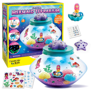 Creativity For Kids Crystal Mermaid Terrarium Kit - Stem Projects For Kids Ages 6-8+, Arts And Crafts For Girls And Boys