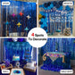 PartyWoo 2 pcs Royal Blue Foil Fringe Curtain, Metallic Foil Tinsel Fringe Backdrop Door Fringe for Birthday Wedding Party Photo