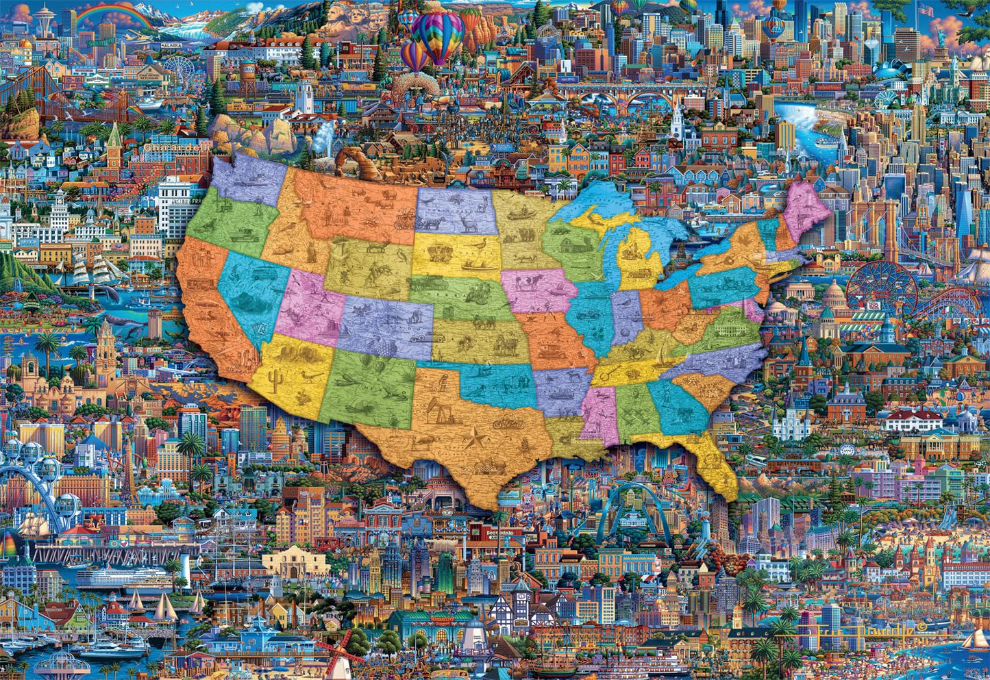 Buffalo Games 2000 Piece Jigsaw Puzzle - Best of America - Large Multicolor - Perfect for Game Nights - Model 2160