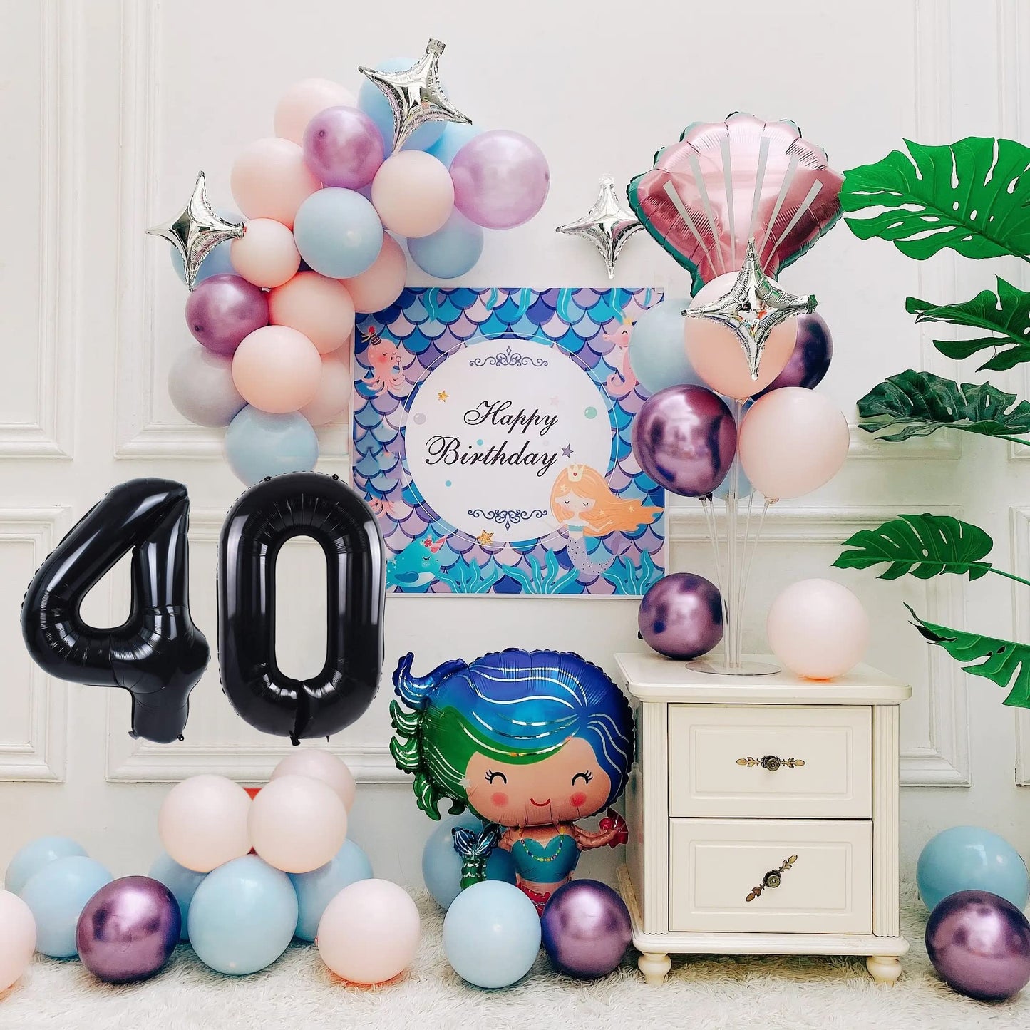 Smlpuame 40 Inch Number Balloon 0-9 Black Large Number 40 Balloons,Digital Balloons For Birthday Party Celebration Decorations S