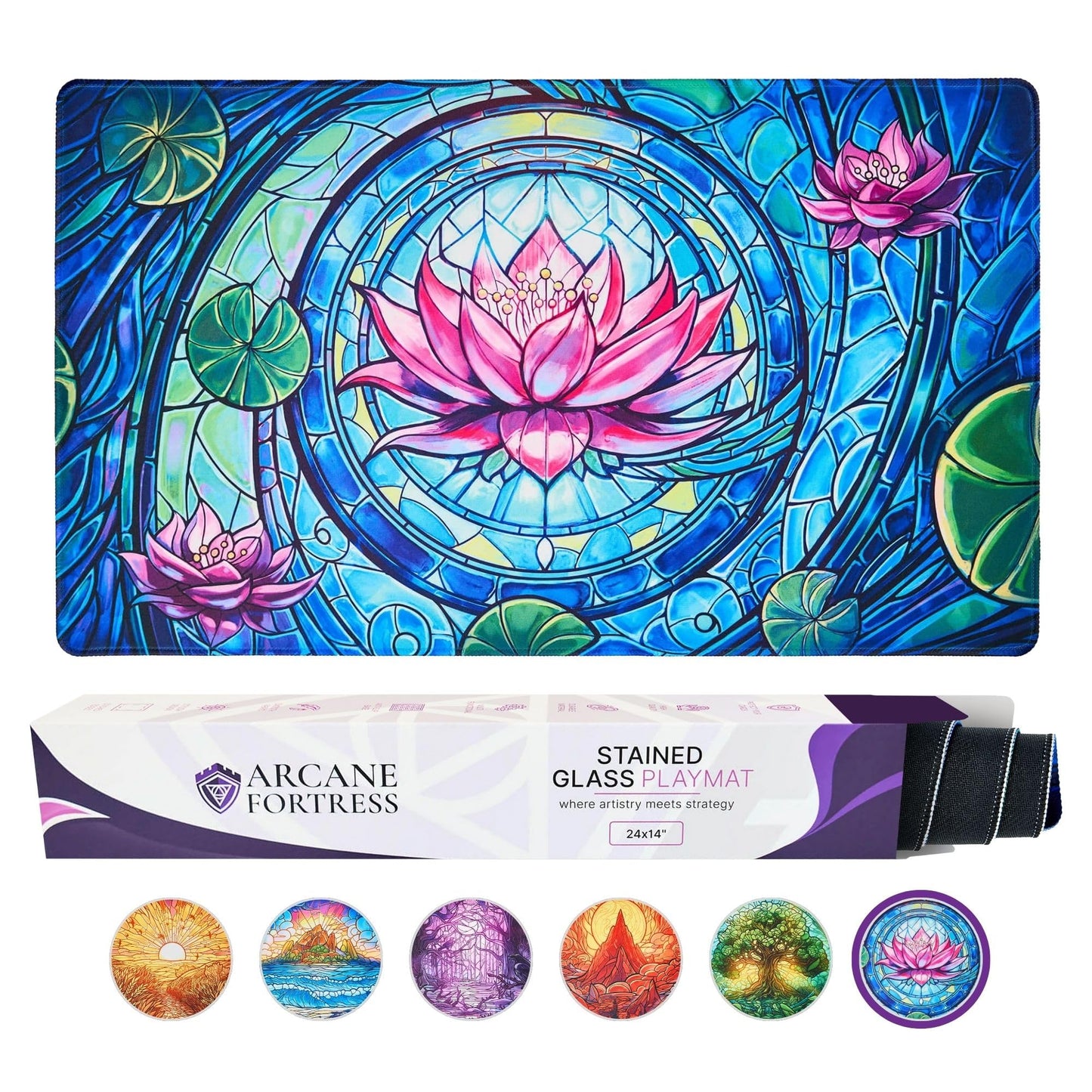 Mtg Playmat 24X14 Inches - Magic The Gathering Playmat With Original Handcrafted Art, Non-Slip Tcg Playmat With Rubber Bottom An