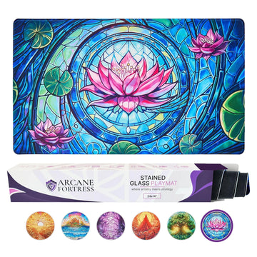 Mtg Playmat 24X14 Inches - Magic The Gathering Playmat With Original Handcrafted Art, Non-Slip Tcg Playmat With Rubber Bottom An