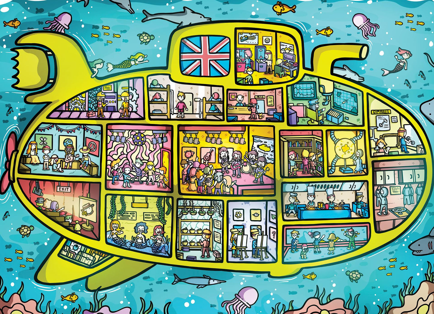 Cross & Glory - Sea Of Green Voyage: British Invasion Beneath The Waves - 1000 Piece Jigsaw Puzzle For Adults & Kids 12+ | Fun 6