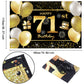 IMISI 71st Happy Birthday Banner - Black Polyester Decorations for Men