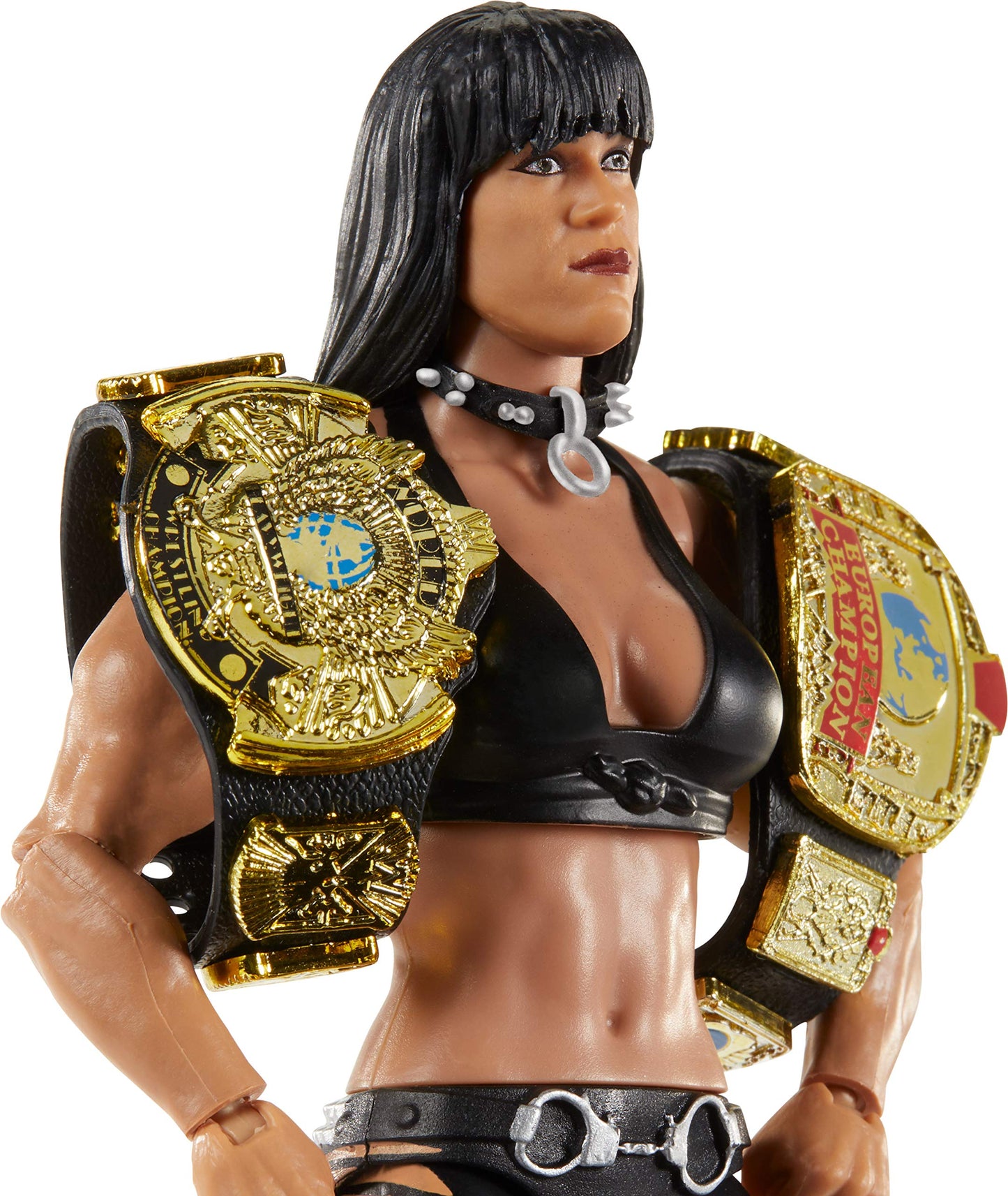 WWE advanced Collection 2-Pack: Triple H & Chyna 6-in Action Figures with 2 Sets of Swappable Hands & Superstar Accessories; Ages 8 Years Old & Up