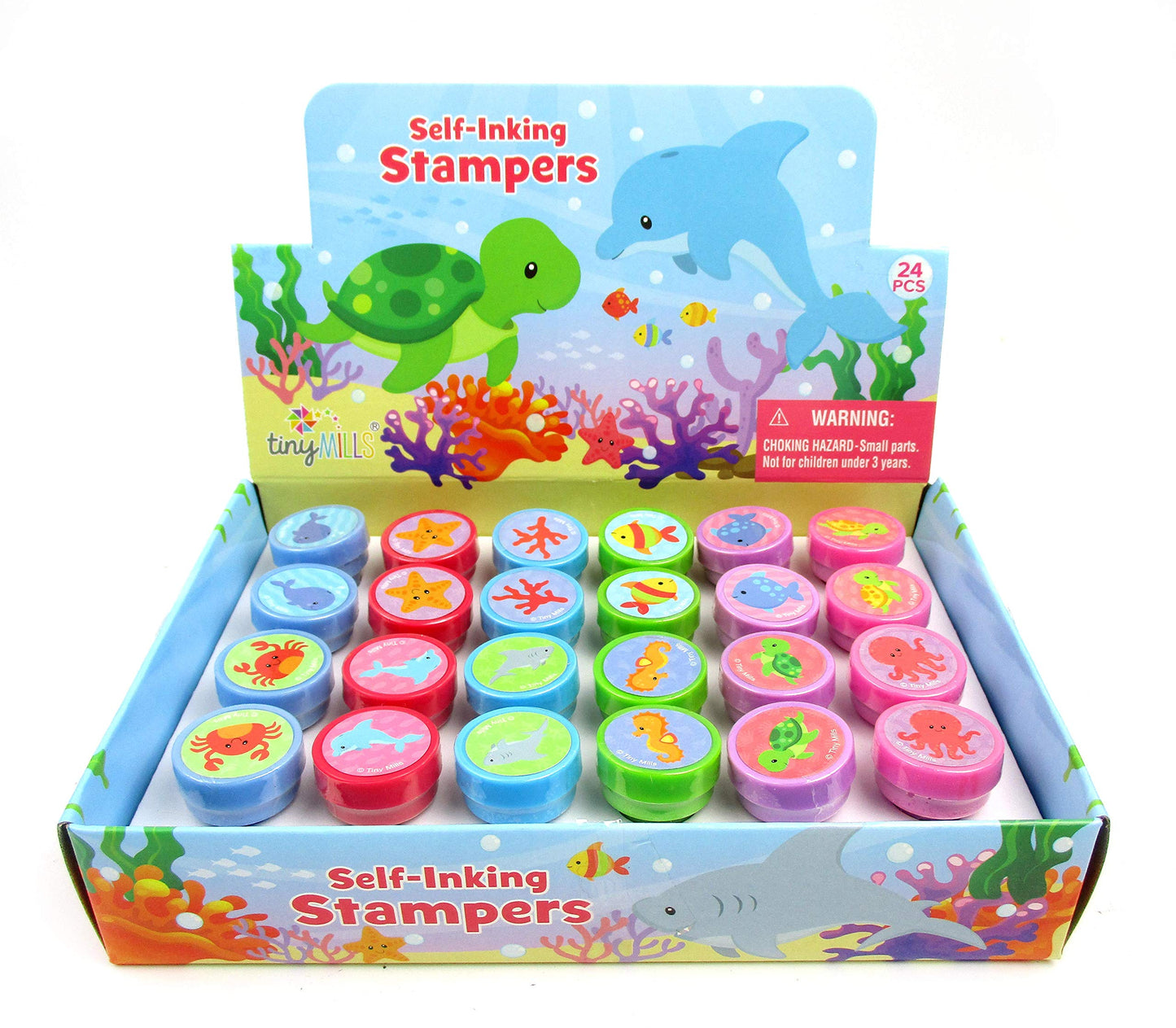 TINYMILLS 24 Pcs Sea Animals Ocean Life Stampers for Kids