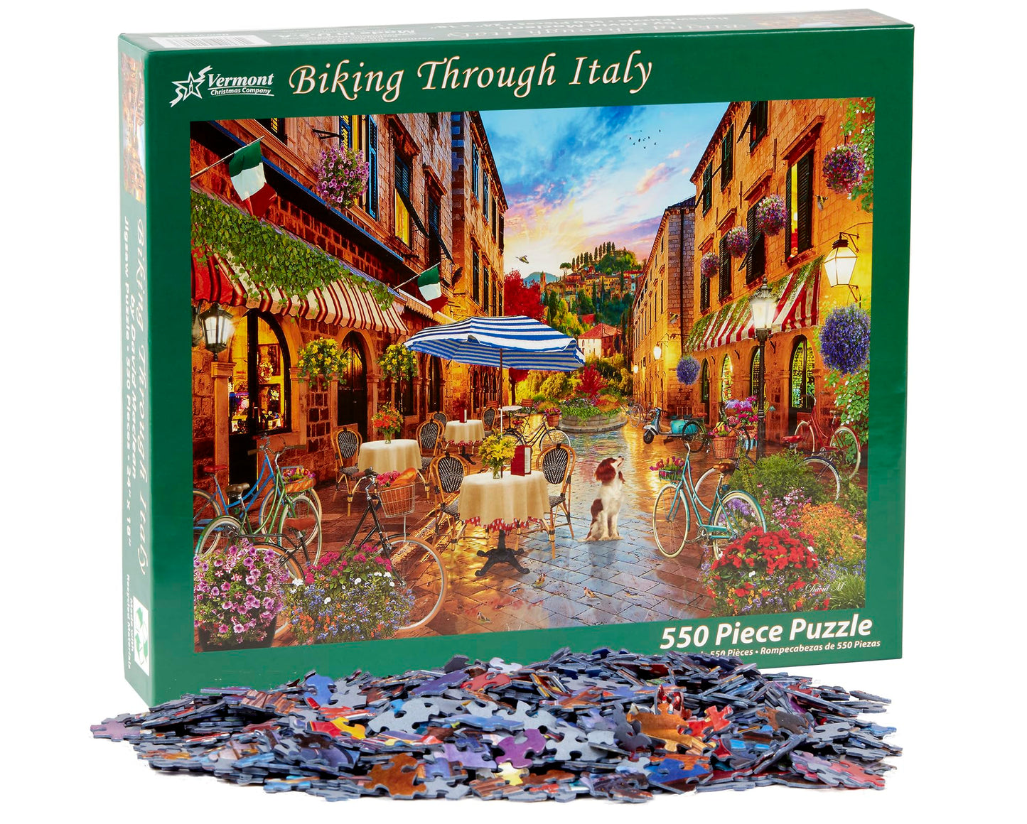 Vermont Christmas Company Biking Through Italy Jigsaw Puzzle 550 Piece