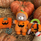 Halloween 9 Inch Plush Rattle With Embroidered Jack-O-Lantern For Baby, (Orange Pumpkin, Bear)