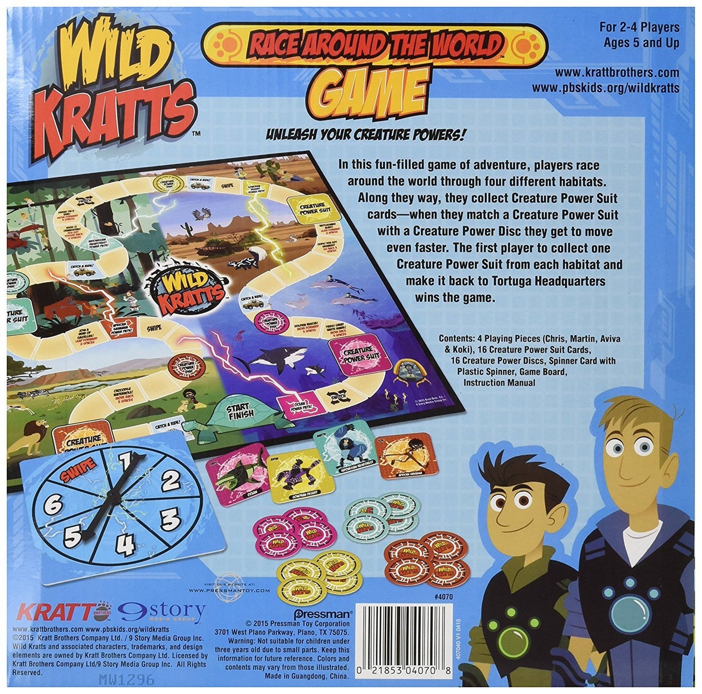 Pressman Wild Kratts Race Around the World Board Game Multicolor, 5