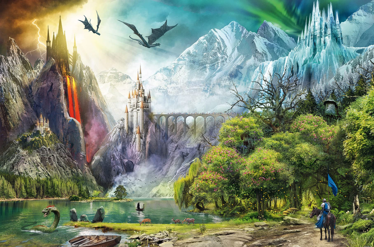Ravensburger Reign of Dragons 3000-Piece Jigsaw Puzzle | Intricate Dragon-Themed Design | enhanced Craftsmanship | Family-Friendly Fun | Ideal for Advanced Puzzlers