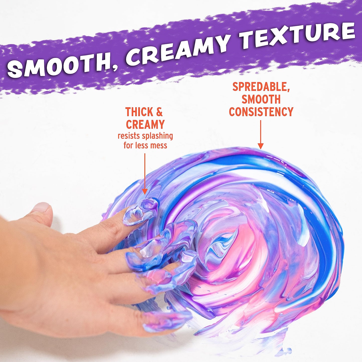 Imagination Works Washable Finger Paint For Kids, Variety 8 Pack | Nontoxic, Washable Toddler Paint Set For Kids | Easy-To-Squee