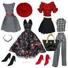 Eledoll Clothes Deluxe Fashion Pack Tea Time Black & Red Classic Set For 11.5    Doll #4