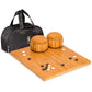 Yellow Mountain Imports Bamboo 0.8-Inch Reversible 19x19 / 13x13 Go Game Set Board with Double Convex Melamine Stones and Bamboo