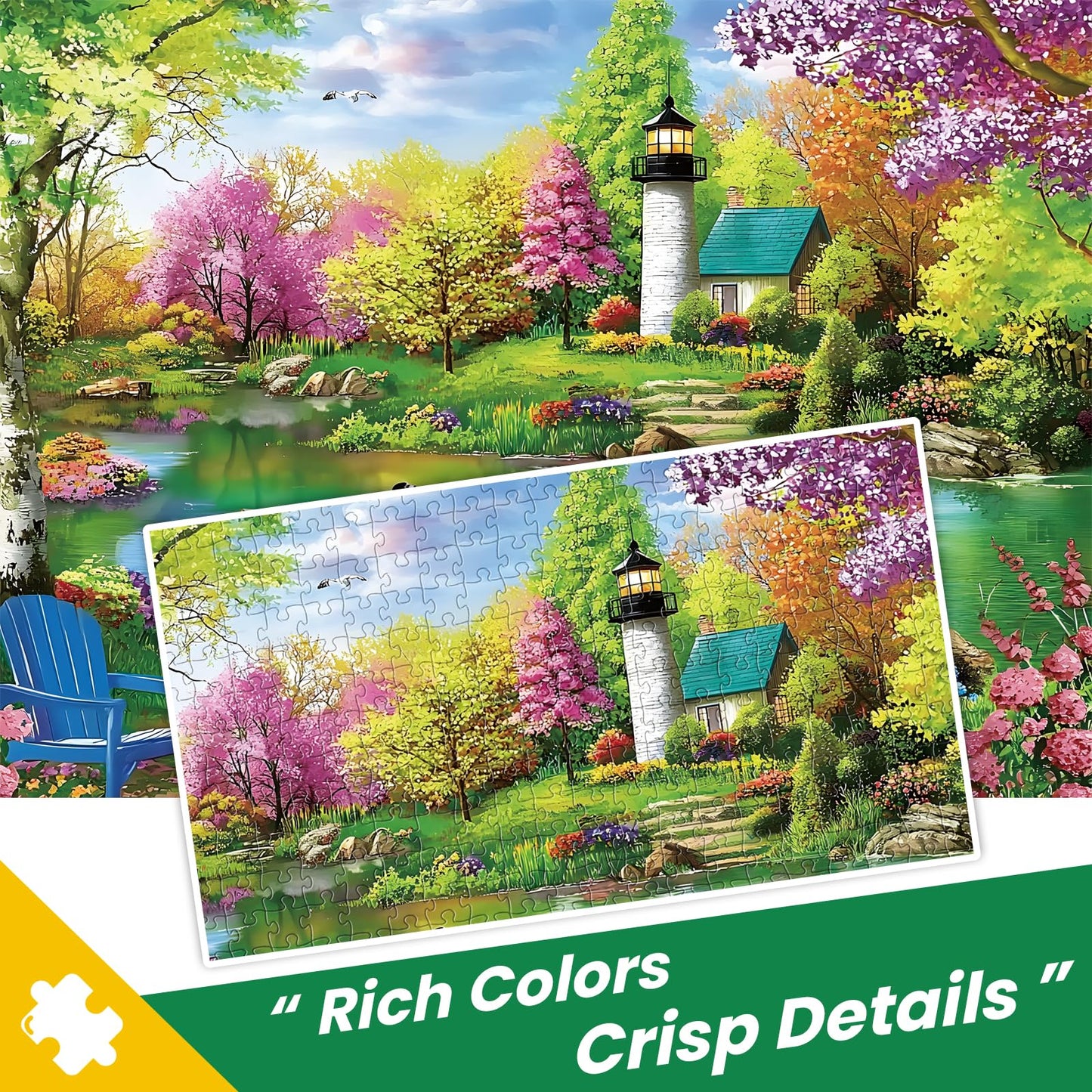 500 Piece Puzzle for mature-themed Large Piece Lake Landscape Puzzle for Kids Teen mature-themeds Unique Fun Dog Jigsaw Puzzle Challenging Family Activity Game Gift for Family  Friends  Men  Women  Seniors 20.5*15 In