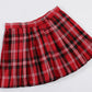 Women`S Back To School Uniform Short Cos Skirts Costumes(M, Red Black White)