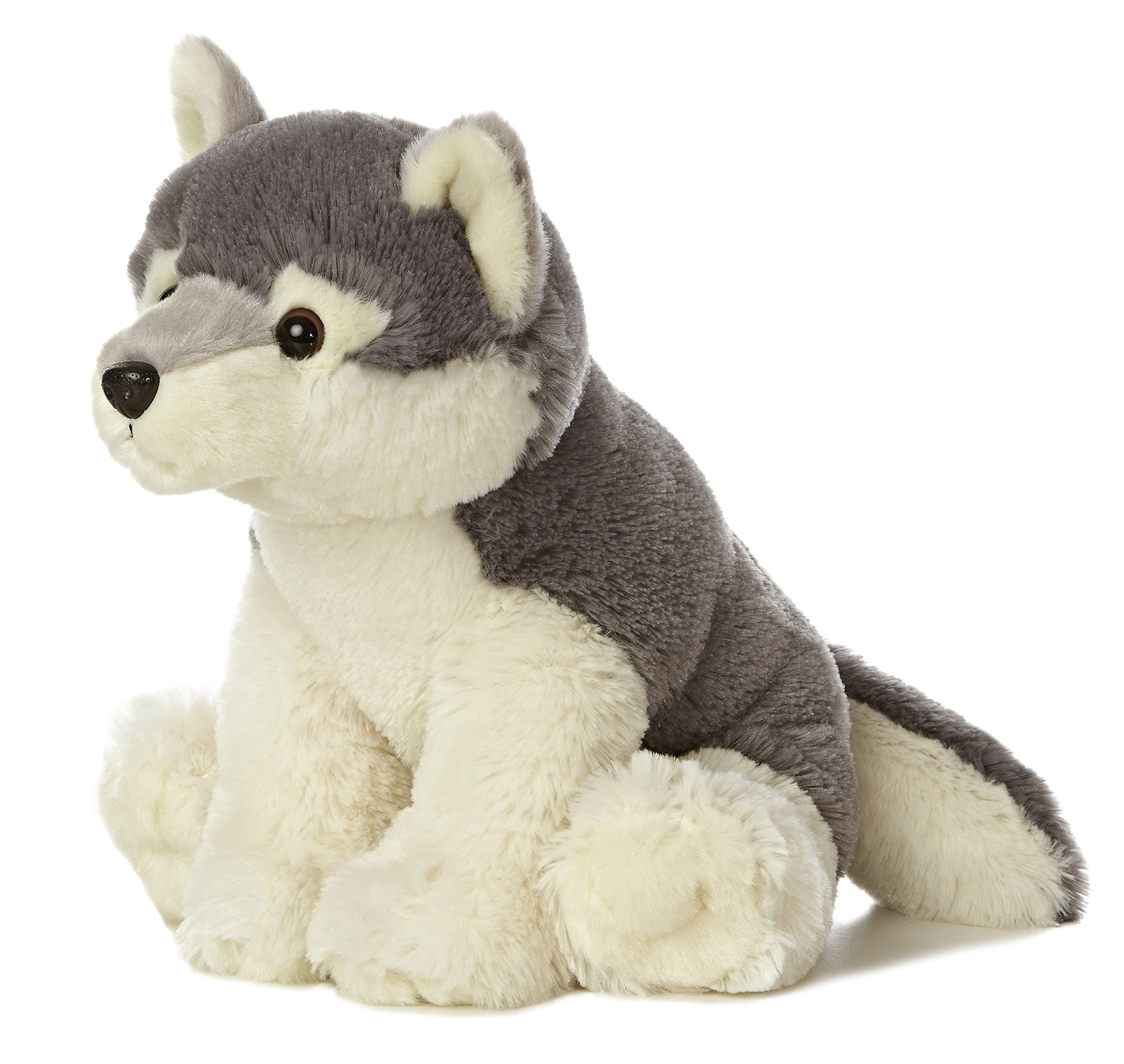 Aurora Huggable Destination Nation Wolf Stuffed Animal - Global Exploration - Learning Fun - Gray 12 Inches