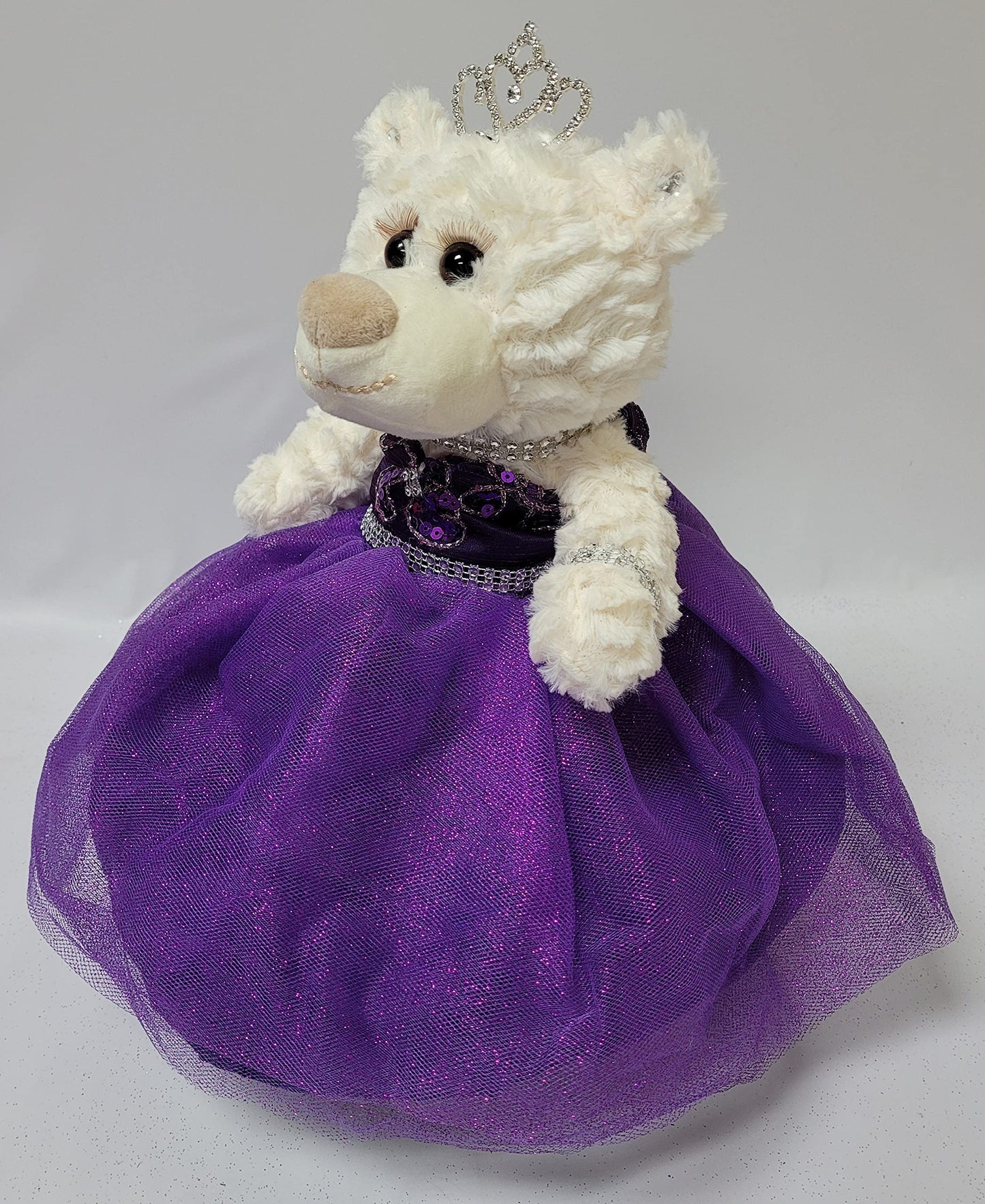 Kinnex Collections Since 1997 12' Quince Anos Quinceanera Last Doll Teddy Bear With Dress (Centerpiece) ~ Arc09831-13 (Purple)
