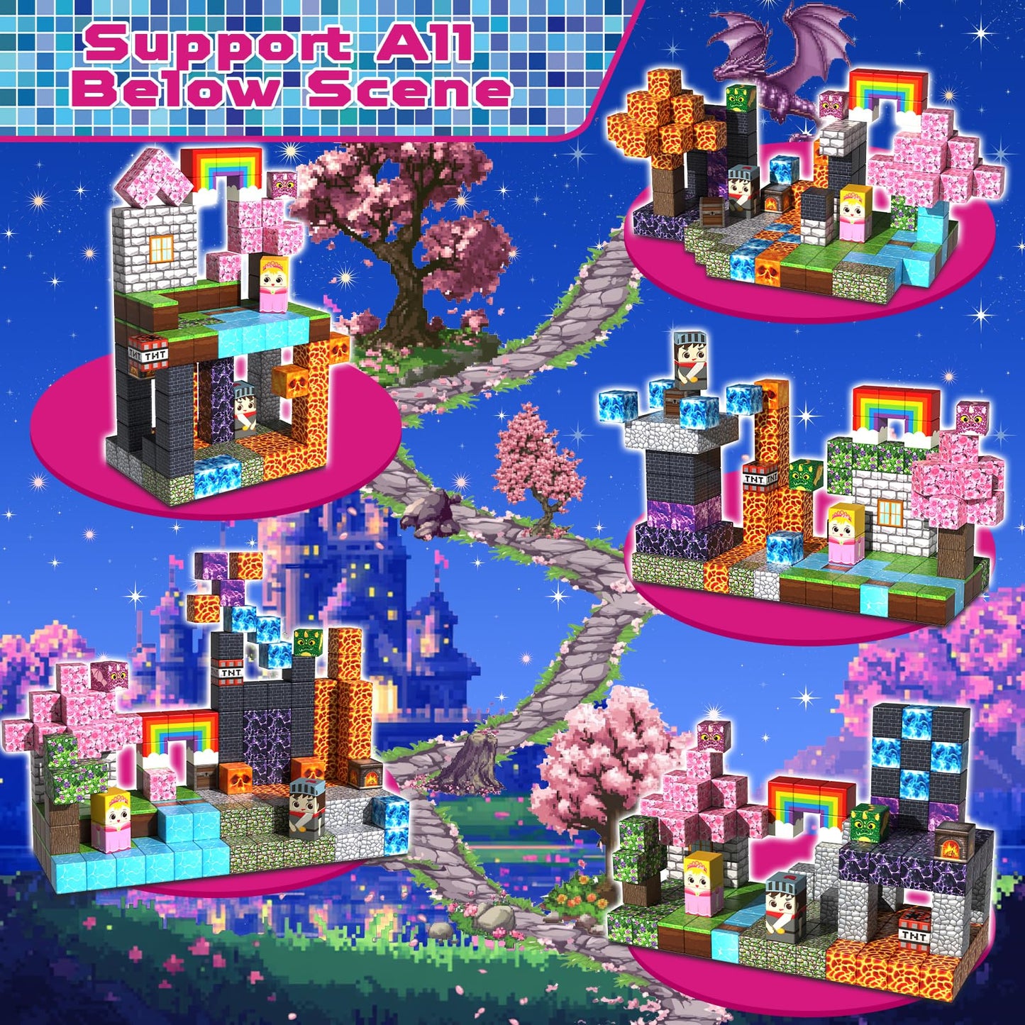 Magneverse 150 PCS Magnetic Blocks - Magnet Toys for Kids, Boys and Girls, Magnetic Building Blocks Cubes, Stacking Magnets for