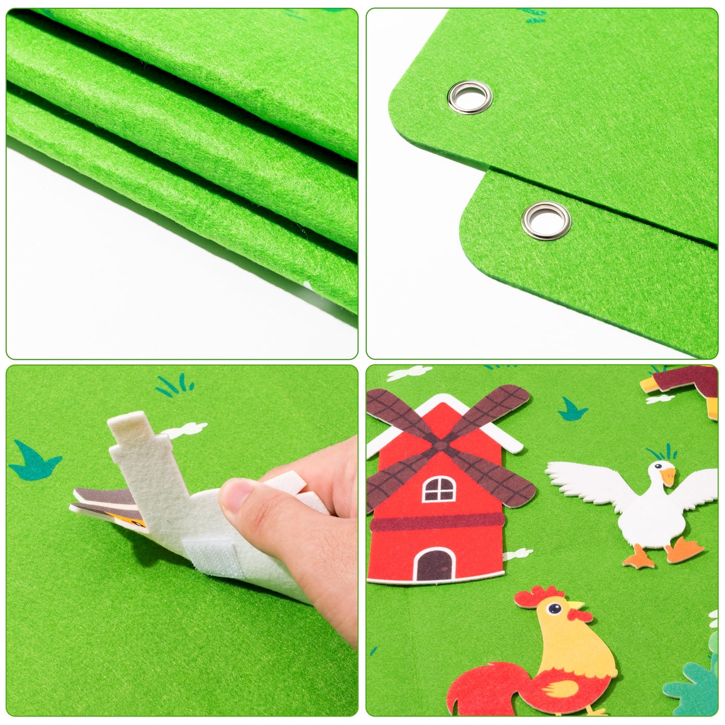 WATINC Farm Animals Felt Story Board Set - 38Pcs Interactive Play Kit, Large, Multicolor, Preschool Learning Toy for Toddlers and Kids