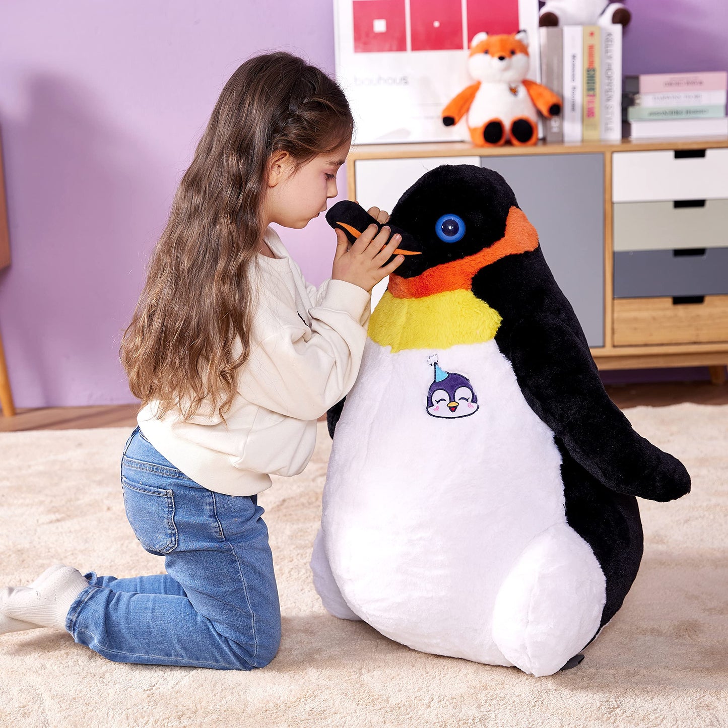 Ikasa Large Emperor Penguin Stuffed Animal Plush Toy, 23'' Giant Penguins Plushie For Kids Girls Boys Girlfriend Children