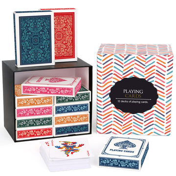 Timenued Playing Cards 12 Pack,Decks Of Cards,Poker Cards Set,Standard Playing Cards Bulk With 6 Unique Colors,Card Games For Ad