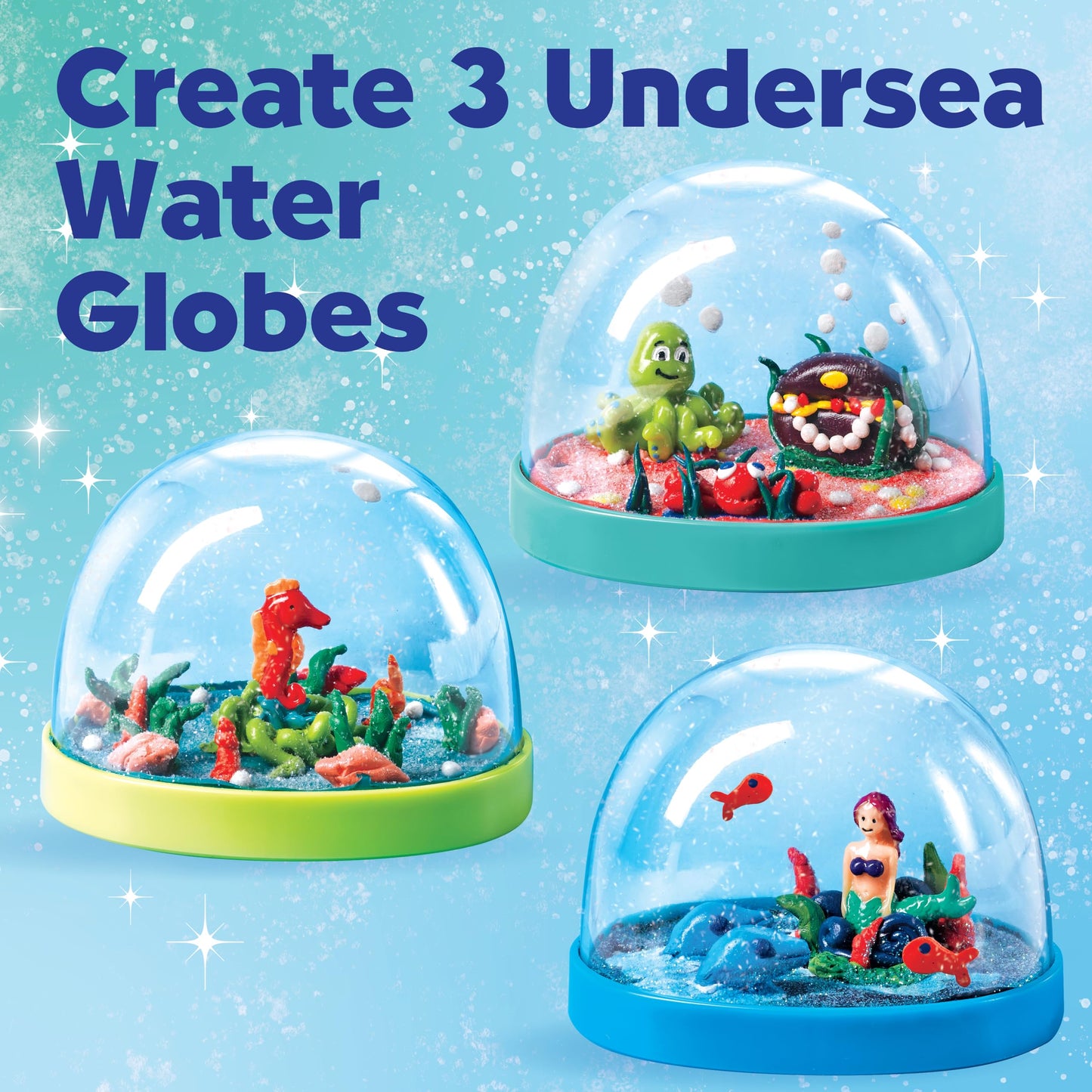 Creativity for Kids Make Your Own Under the Sea Water Globes - Make 3 DIY Snow Globes, Arts and Crafts for Boys and Girls, Kids
