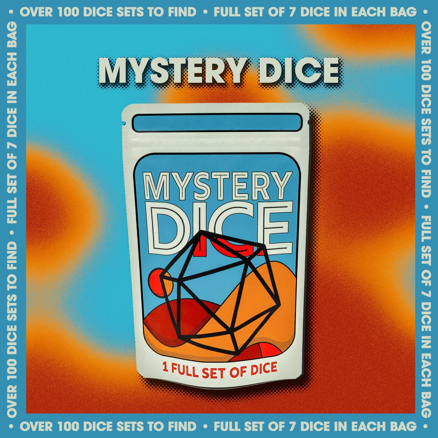 1985 Games Mystery Dice, Set of 7 Polyhedral Dice, Wide Range of Patterns, Gaming Dice, Suitable for Role Playing, Table Games (