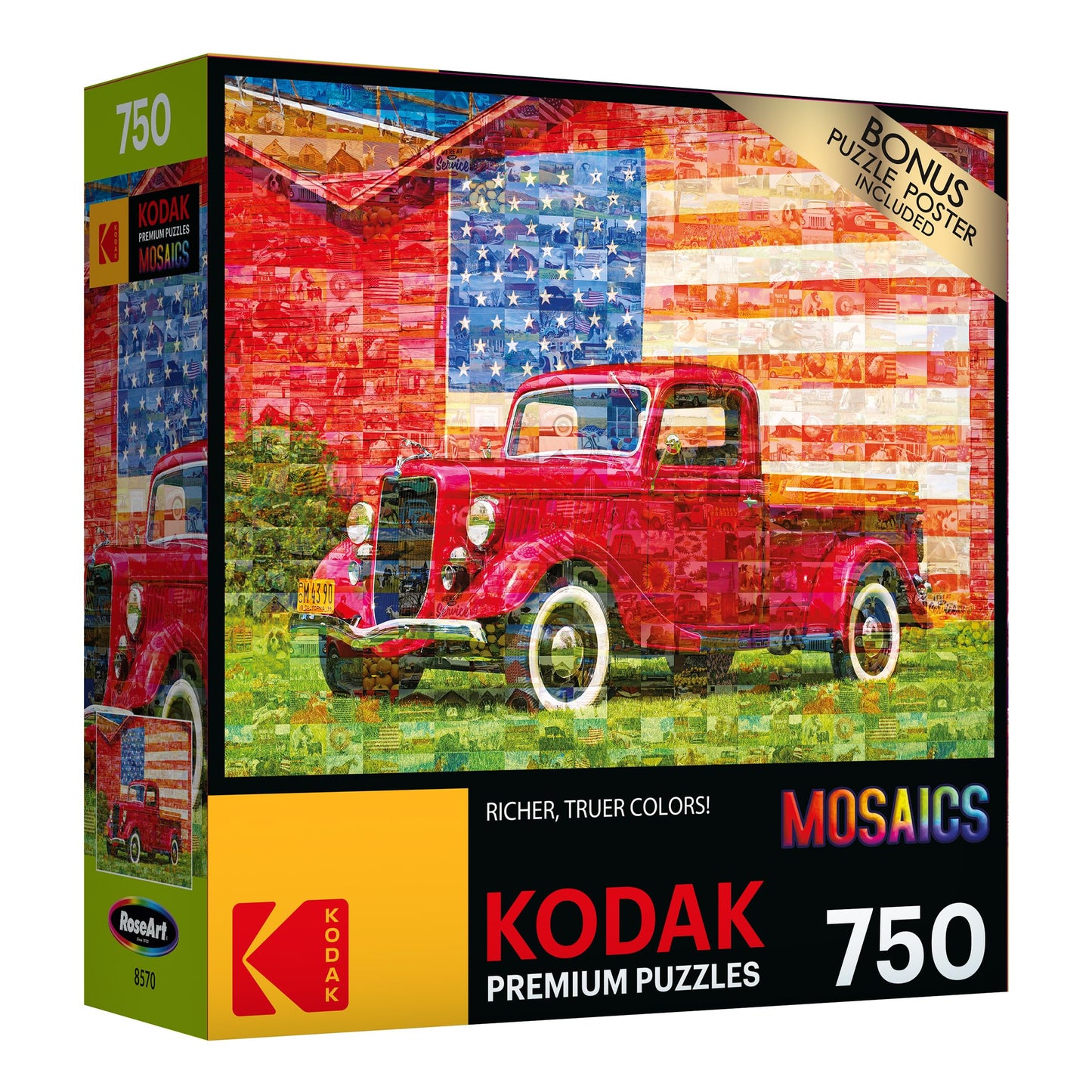 Roseart - Kodak Premium Mosaics - American Pickup Truck - 750 Piece Jigsaw Puzzle For Adults