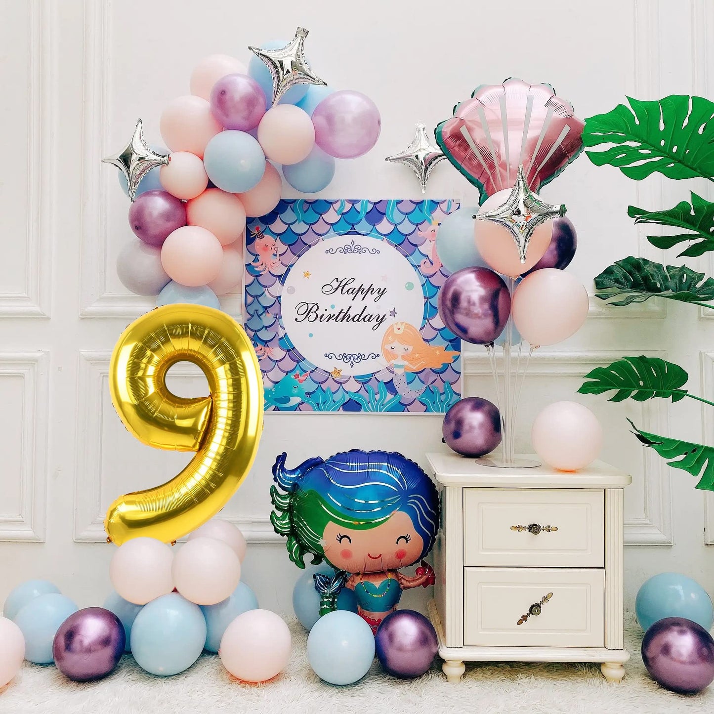 Smlpuame 40 Inch Number Balloon 0-9 Gold Large Number 9 Balloons,Digital Balloons For Birthday Party Celebration Decorations Sup