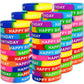 Neureyte 66 Pieces Birthday Rubber Bracelets(22 Styles),Colored Birthday Wristbands for Birthday Party Favors,Stretch Birthday R