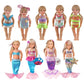 18'' Doll Swimwear Bundle (9 Sets) | Mermaid Tail & Bikini Outfits With Hair Accessories | Summer Water Play Costumes & Party Dr