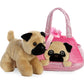 Aurora® Fashionable Fancy Pals™ Peek-A Boo Pug Stuffed Animal - On-The-Go Companions - Stylish Accessories - Multicolor 7 Inches